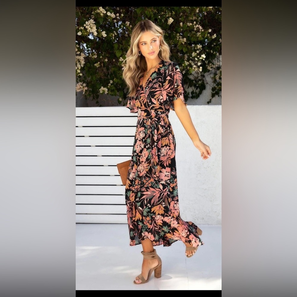 New Soaq floral wrap dress